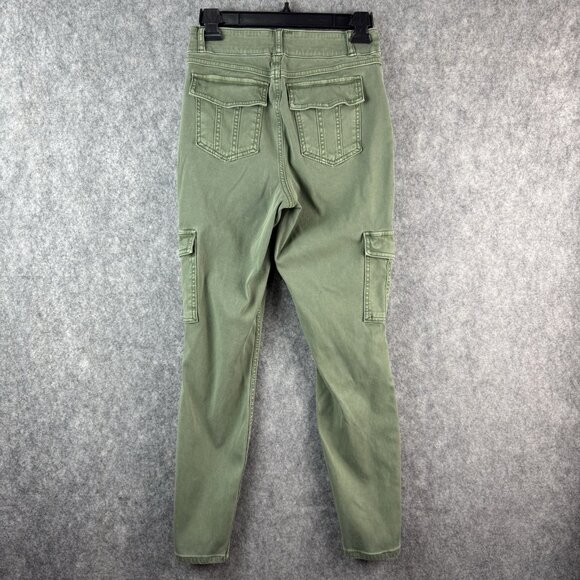 SPANX Stretch Twill Ankle Cargo Pants Pull On Army Green Slimming Women’s M - Picture 7 of 16